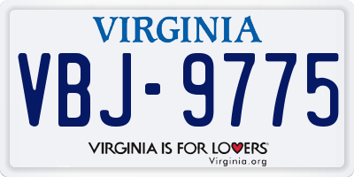 VA license plate VBJ9775