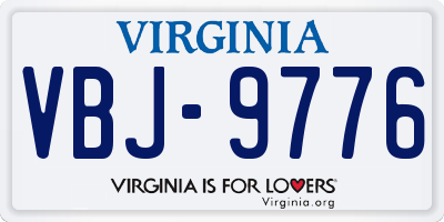 VA license plate VBJ9776