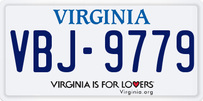 VA license plate VBJ9779