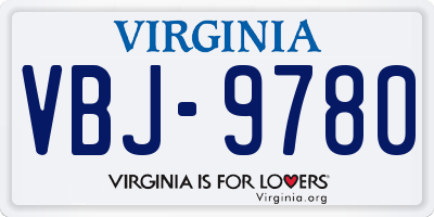 VA license plate VBJ9780
