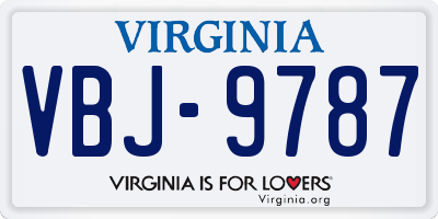 VA license plate VBJ9787
