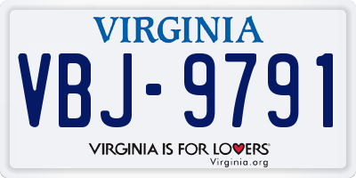 VA license plate VBJ9791
