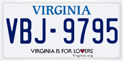 VA license plate VBJ9795