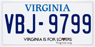 VA license plate VBJ9799
