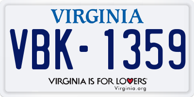 VA license plate VBK1359