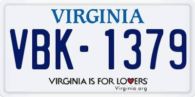 VA license plate VBK1379