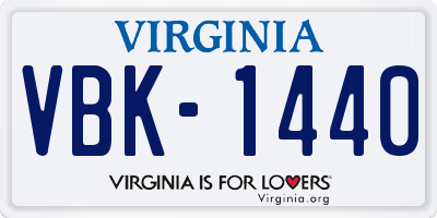 VA license plate VBK1440