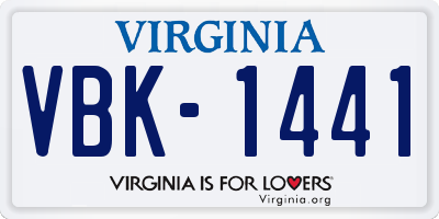 VA license plate VBK1441