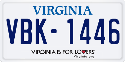 VA license plate VBK1446