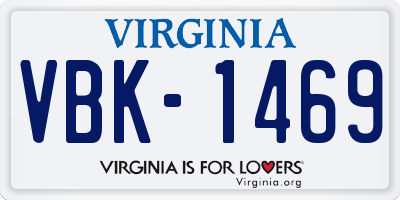 VA license plate VBK1469