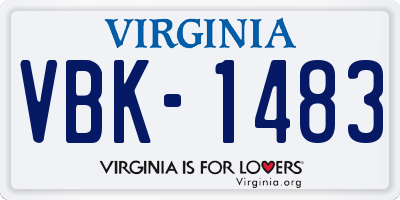 VA license plate VBK1483