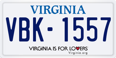 VA license plate VBK1557