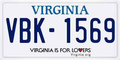 VA license plate VBK1569