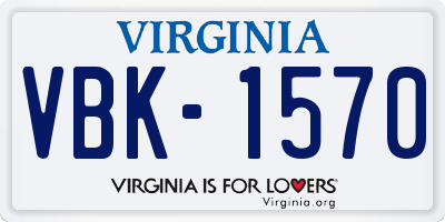 VA license plate VBK1570