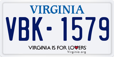 VA license plate VBK1579