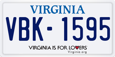 VA license plate VBK1595