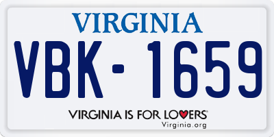 VA license plate VBK1659