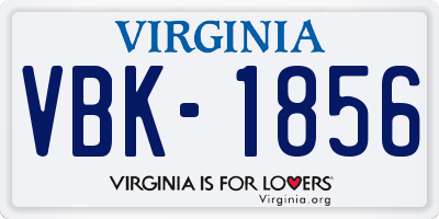 VA license plate VBK1856