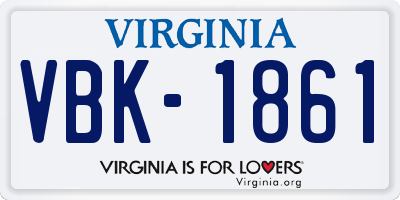 VA license plate VBK1861