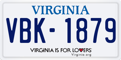 VA license plate VBK1879