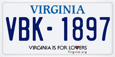 VA license plate VBK1897