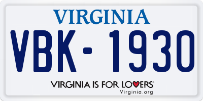 VA license plate VBK1930