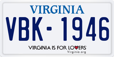 VA license plate VBK1946
