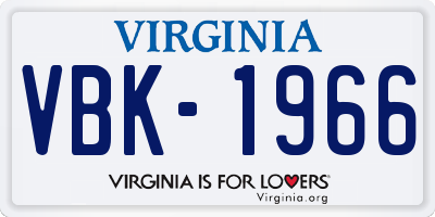 VA license plate VBK1966