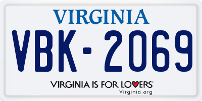 VA license plate VBK2069