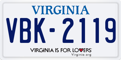 VA license plate VBK2119