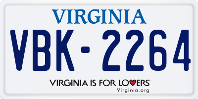 VA license plate VBK2264