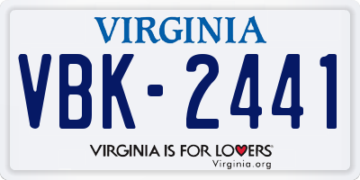 VA license plate VBK2441
