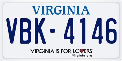 VA license plate VBK4146