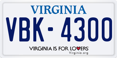VA license plate VBK4300