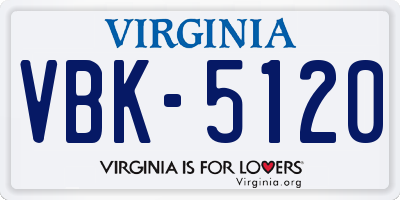 VA license plate VBK5120