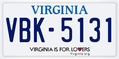 VA license plate VBK5131