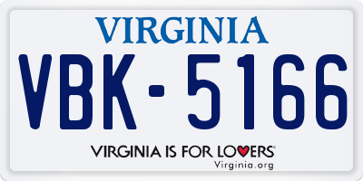 VA license plate VBK5166