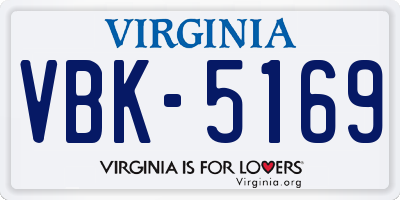VA license plate VBK5169