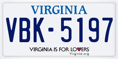 VA license plate VBK5197