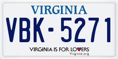 VA license plate VBK5271