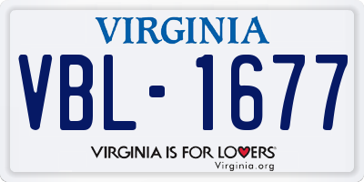 VA license plate VBL1677