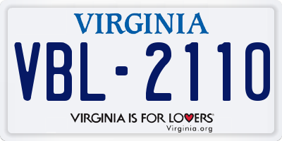 VA license plate VBL2110