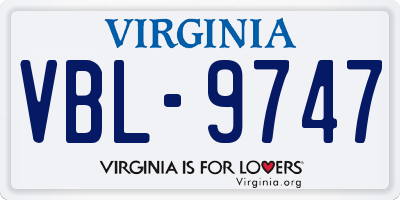 VA license plate VBL9747