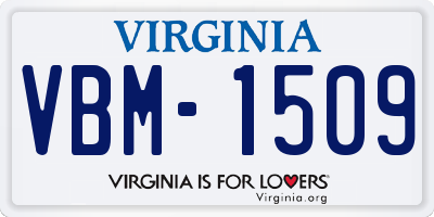 VA license plate VBM1509