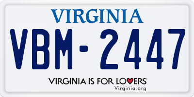 VA license plate VBM2447