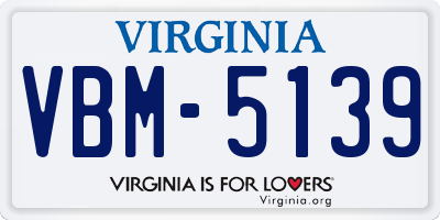VA license plate VBM5139
