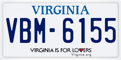 VA license plate VBM6155