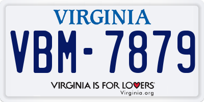 VA license plate VBM7879