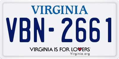 VA license plate VBN2661