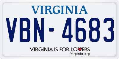 VA license plate VBN4683